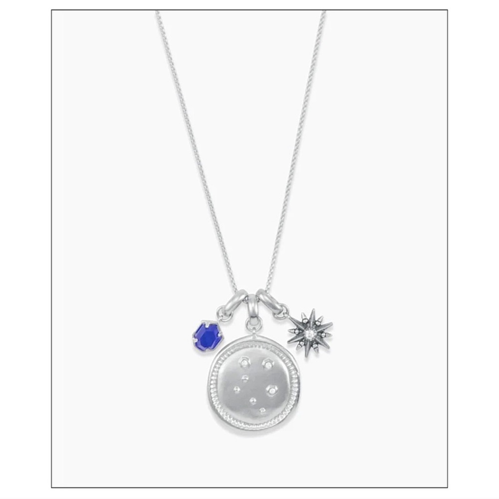 Kendra Scott libra sapphir silver rhodium necklace